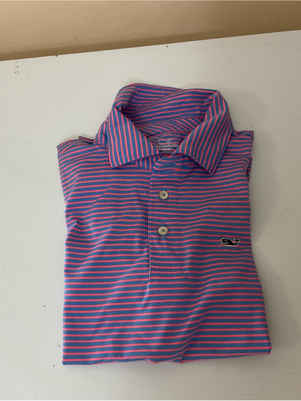 Vineyard Vines Pink and Blue Stripe Polo
